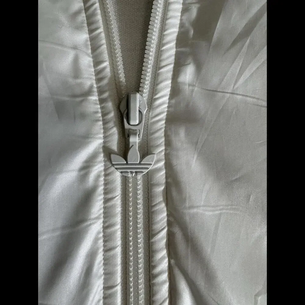 MEN'S ADIDAS  SATIN WHITE BEIGE & GOLD TRACK XL Vintage